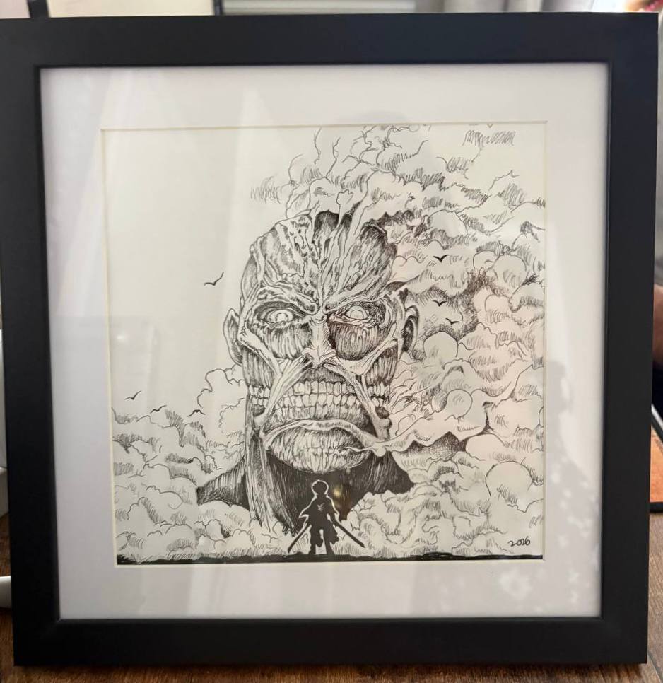 Attack on Titan fineliner ink drawing
